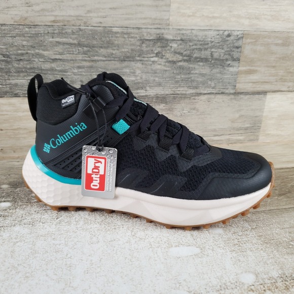 Columbia Shoes - Columbia Facet 75 Mid Outdry Womens Hiking Boots Sz 5.5 Black Bright Aqua